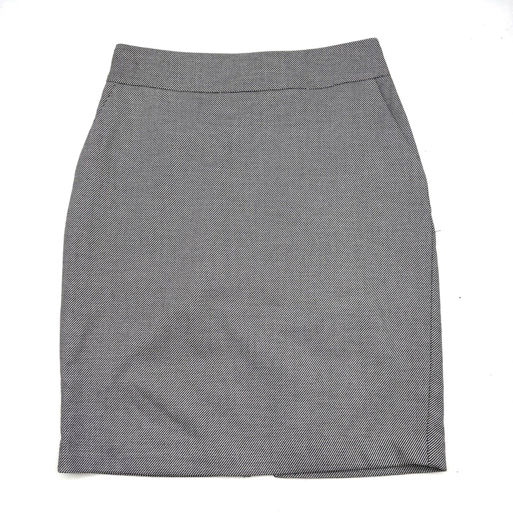 Express Black White Wave Micro Pattern High Waisted Stretch Pencil Skirt 6 29x21